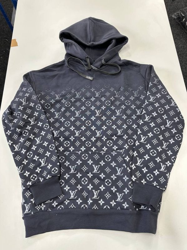 Louis Vuitton Men's Women's LV Gradient Hoodies Reps Sale UK	Man Woman First Copy Fake Replica Knitwear Men Women Pullover Hoodie 1st Copies Cheap Price Hoody Fakes AAA Luxury Sweatshirts 1:1 Rep Brand Logo 1 to 1 Duplicate Grey White