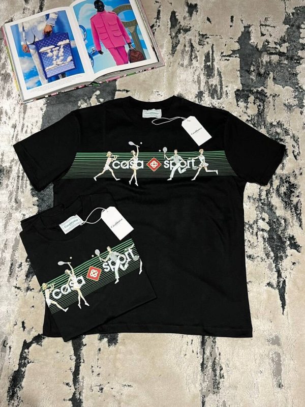 Casablanca Playful Stripes White And Black T-Shirts