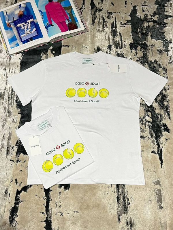 Casablanca Sports Tennis Balls White T-Shirt