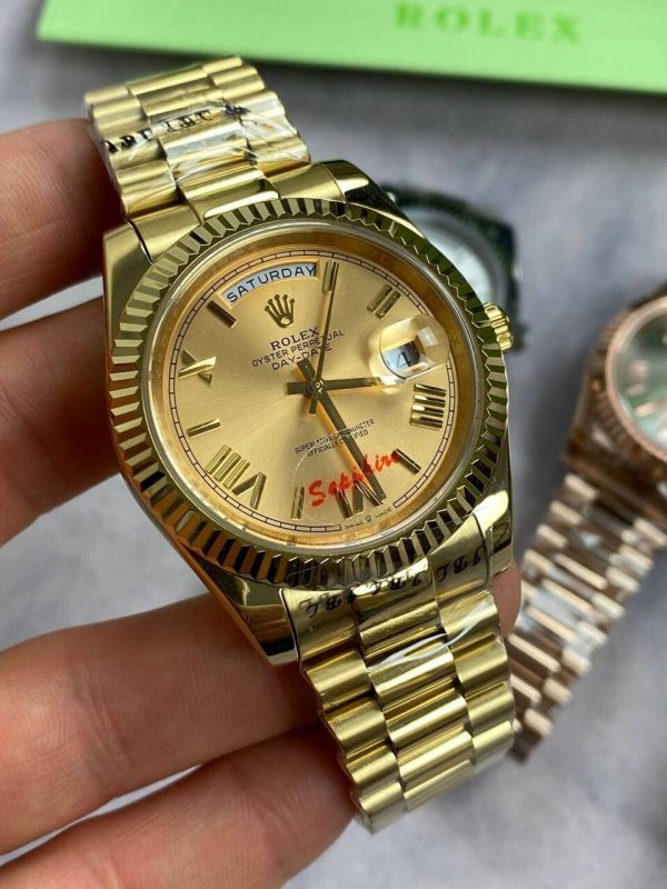 Rolex Day-Date with Golden Chain Strap in 3 Different Dial Colors