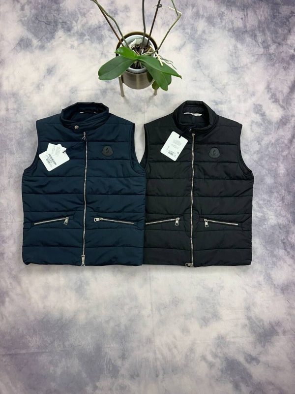 Moncler Men Women Iconic Logo Gilets Flannels Replica Designer Men's Women's Reps First Copy Bodywarmers Zip Pocket Luxury Fake Rep Lavish Fabric Sleeveless Jackets Cheap Black Navy Blue Sale UK