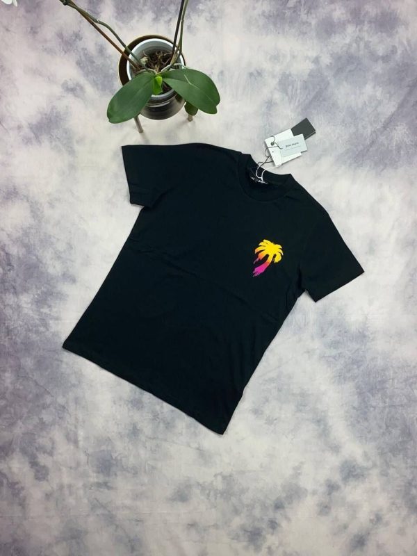 Palm Angels Tree Logo Flannel Print Roundneck T-Shirt