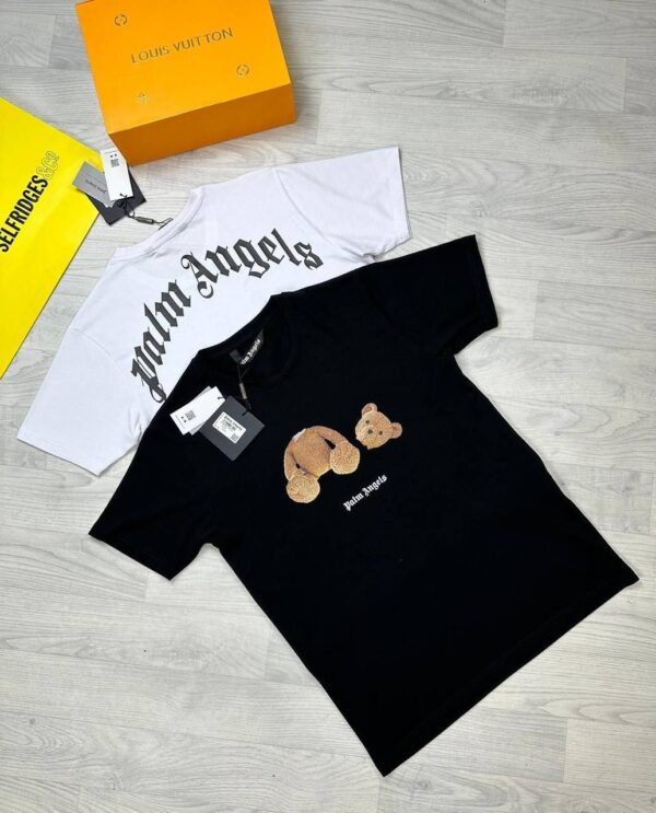 Palm Angels Teddy Bear Print Roundneck Kill The Bear Classic T-Shirt in 2 Colors