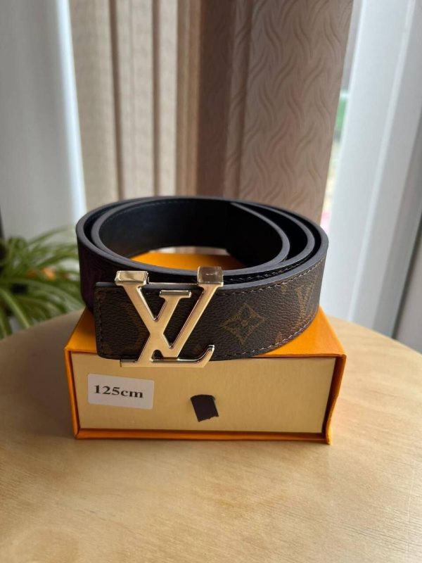 Louis Vuitton Men's Women's Damier Graphite Belt Reps Sale UK	Man Woman Fake Replica Cheap Price Leather Belts Men Women First Copy Fakes Rep Luxury 1st Copies 1:1 LV Brand Logo Gold Buckle Designer 1 to 1 Original AAA Duplicate Brown Golden