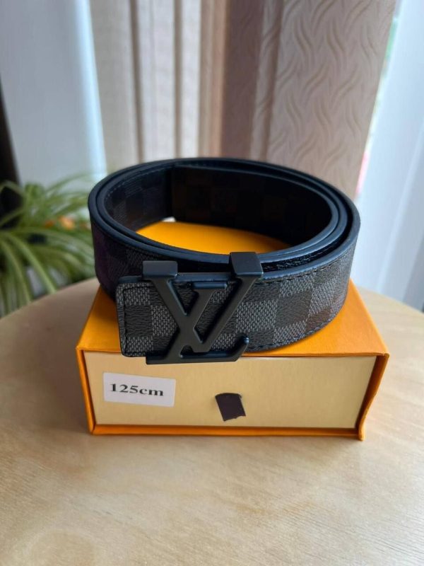 Louis Vuitton Men's Women's Damier Graphite Belt AAA Sale UK	Man Woman Fake Replica Leather Check Belts Men Women First Copy Fakes Rep Designer 1st Copies Cheap Price 1:1 LV Brand Logo Buckle Luxury Reps 1 to 1 Original Duplicate Black Grey