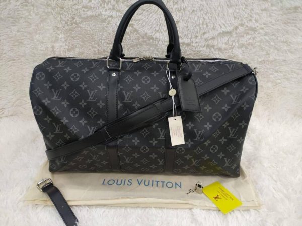 Louis Vuitton Men Designer Duffle Travel Bag Rep AAA Sale UK	Man First Copy Replica Luggage LV Monogram Bags Cheap Price Men's Leather Cross Body Long Belt 1st Copies 1:1 Fake Brand Logo Fakes Canvas Luxury Duplicate Original Black