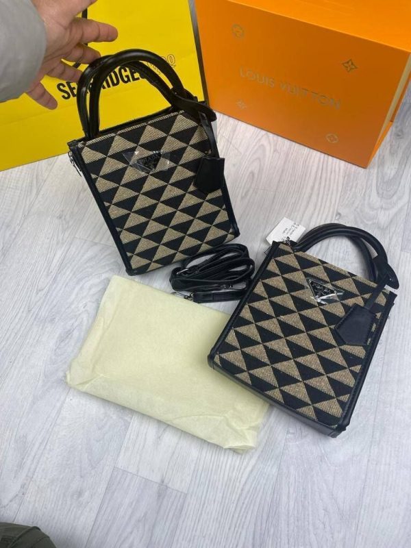 Prada Milano Symbole Embroidered Mini Tote Bag