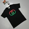 Gucci G Cotton Cheaper T-Shirt Replica T Shirt For Men Black Tee Shirts T-Shirts Fake Cheap Rep Woman Reps T.Shirt T.Shirts Mens Womens Men's Women's First Copy Summer Organic Graffiti Half Sleeves Short Gents Logo Black