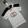 Gucci G Cotton Cheaper T-Shirt Replica T Shirt For Men Black White Tee Shirts T-Shirts Fake Cheap Rep Woman Reps T.Shirt T.Shirts Mens Womens Men's Women's First Copy Summer Organic Graffiti Half Sleeves Short Gents Logo Black