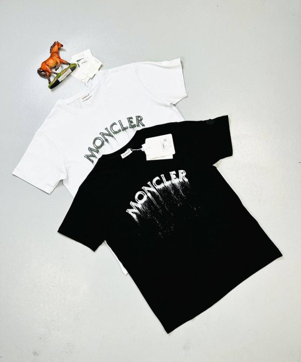 Moncler Round Neck T-Shirt For in Black & White Color