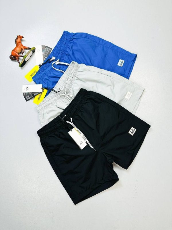 C.P. Company Eco-Chrome R Stretch Sateen Swim Shorts Pajamas In Black Blue Light Grey Colors