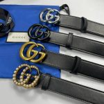 Gucci Men's Women's GG Black Silver Gold Peral Replica AAA Leather Belt Sale UK	Man Woman GG Monogram Brand Logo Buckle Belts First Copy Reps Cheap Price Rep Designer Wide Dupe Classic Double G Luxury Unisex 1st Copies Casual Calfskin 30mm