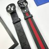 Gucci Men's Women's Designer Black Belts Fake Red Lines Best Rep AAA Sale UK	Man Woman First Copy Replica Cheap Price Reps Leather Belt Double GG Brand Logo Canvas Luxury Fashion Casual Accessories 1st Copies Original Duplicate Unisex 1:1