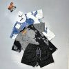 Louis Vuitton Men Splash Monogram T-shirts Shorts Set Sale UK	Men's First Copy Reps Cheap Price Replica Fake T-shirt Short Sets Man Rep 1st Copies Man T Shirt Pant Luxury Fakes LV Brand Logo 1:1 Outfit Designer AAA Original Black White