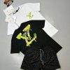 Louis Vuitton Mens Designer Reps T-shirts Shorts Set Sale UK	Men's First Copy Cheap Price Replica Fake T-shirt Shorts Sets Man Rep 1st Copies Men T Shirt Pant Luxury Fakes LV Brand Logo 1:1 Outfit Fashion Duplicate Original White Black