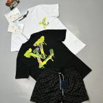 Louis Vuitton Mens Designer Reps T-shirts Shorts Set Sale UK	Men's First Copy Cheap Price Replica Fake T-shirt Shorts Sets Man Rep 1st Copies Men T Shirt Pant Luxury Fakes LV Brand Logo 1:1 Outfit Fashion Duplicate Original White Black