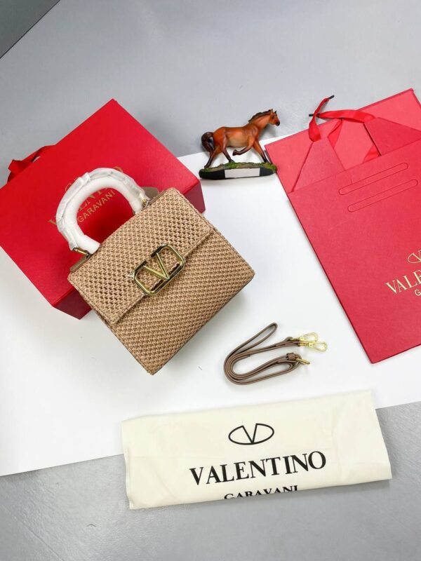 Valentino V Sling Beige Top Handle Mini Bag VLTN Luxury Design