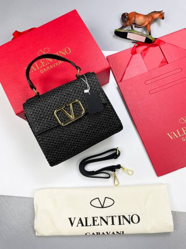 Valentino V Sling Mini Top Handle Designer Tote Bag VLTN Buckle