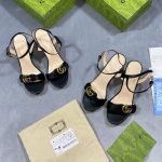 Gucci Women's First Copy Rep Black  Heels Heel Designer Fake AAA Heels Sale UK	Woman Cheap Price Fake Replica Sandals 1st Copies Luxury Sandal Girls Double GG Brand Logo Leather Heel Original Gold Monogram Reps Best Quality Strap Women Duplicate