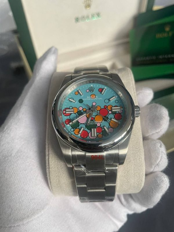 Rolex Oyster Perpetual Celebration / tiffany / bubbles with Silver Chain Strap