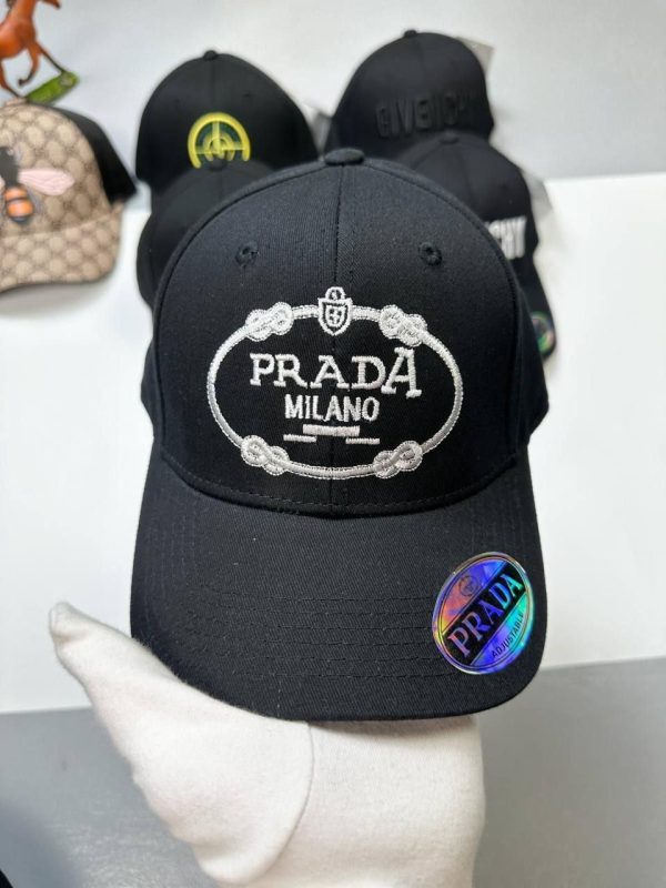 Prada Milano Re-Nylon Designer Logo Baseball Cap Fake Sale UK	Man Woman First Copy Rep Sports Re-Nylon Caps Men Women Cheap Price Reps 1st Copies Fakes Replica 1:1 Luxury Triangle Embroidered Brand Logo 1 to 1 AAA Duplicate Black White