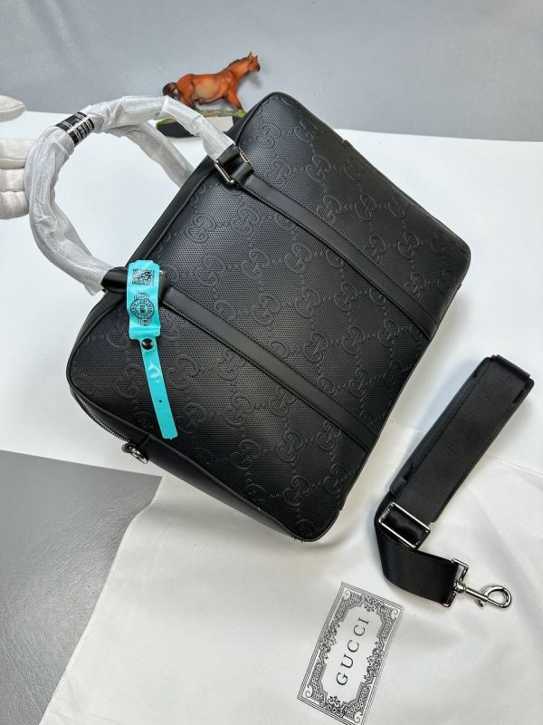 Gucci Men's Designer Fake Replica AAA Briefcase Bags Sale UK	Man First Copy Reps Cheap Price Rep Luxury Leather Laptop GG Brand Logo Top Handle Canvas Bag 1st Copies Duplicate Original Zipper Pocket Long Belt Boys Casual Shoulder Handbag