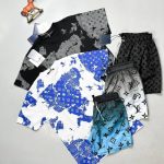Louis Vuitton Men's Designer Reps T-shirt Shorts Set Sale UK	Men First Copy Replica Cheap Price Fake T-shirt Short Sets Man Rep 1st Copies Man T Shirt Pant Luxury Fakes LV Brand Logo 1:1 Outfit AAA Duplicate Original Boys Black Blue