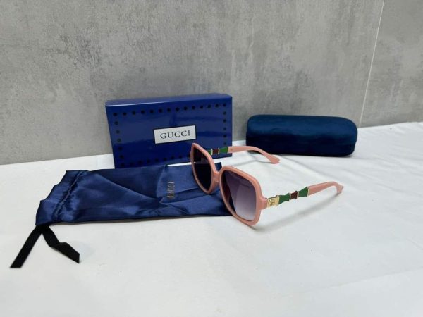 Gucci Pink Frame Square Sunglasses
