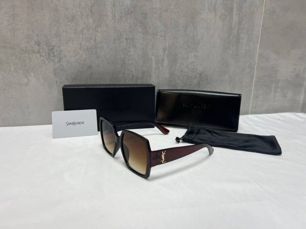 Saint Laurent Brown Square Frame Sunglasses
