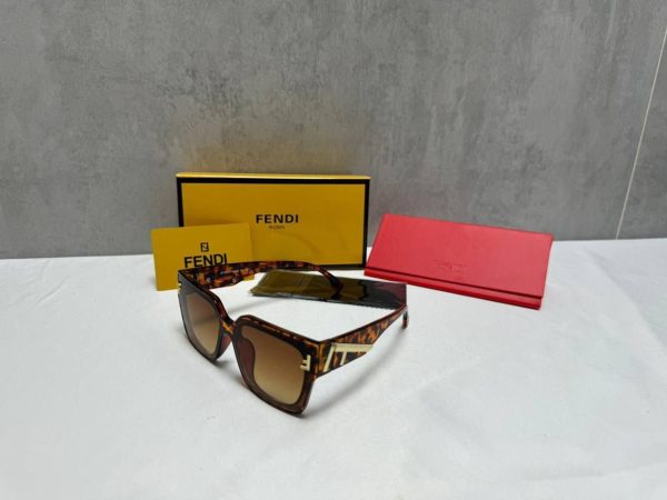 Fendi Square Frame Brown Sunglasses Metal Acetate FF Sale UK