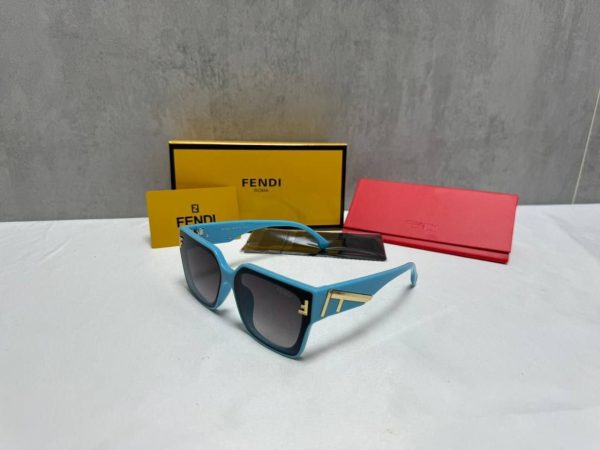 Fendi Square Metal Frame Turquoise Sunglasses Sale UK