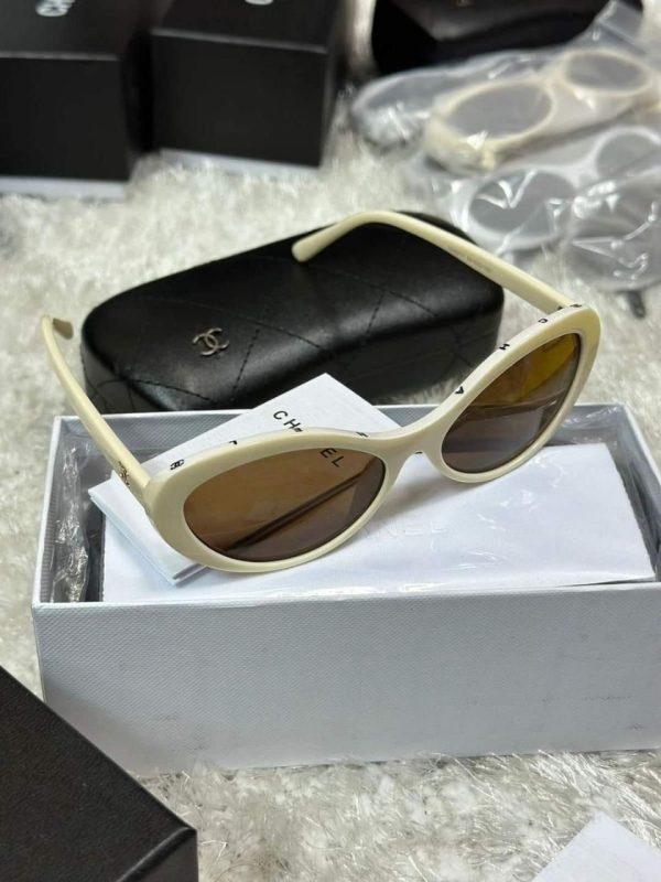 Chanel Oval Frame White Vintage Look Sunglasses Sale UK