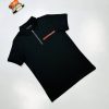 Prada Milano Men Women Half Zip Up Polo Shirts Fakes Sale UK	Man Woman First Copy Fake Replica Pique Polos Shirt Men's Women's Cheap Price 1st Copies Rep Designer Reps 1:1 Collar Brand Logo Patch 1 to 1 Luxury AAA Duplicate Black 