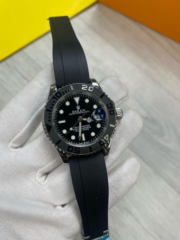 Rolex Yacht-Master in Black Color With Rubber Straps Watch For Men's