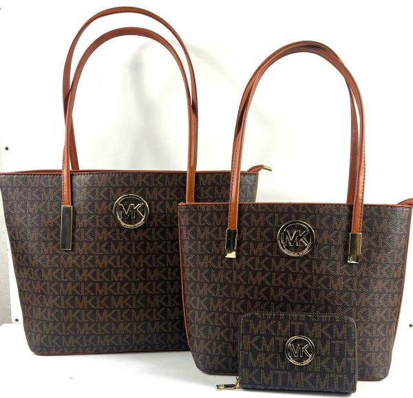Michael Kors Women's Brown Signature Tote Bag with MK Logo