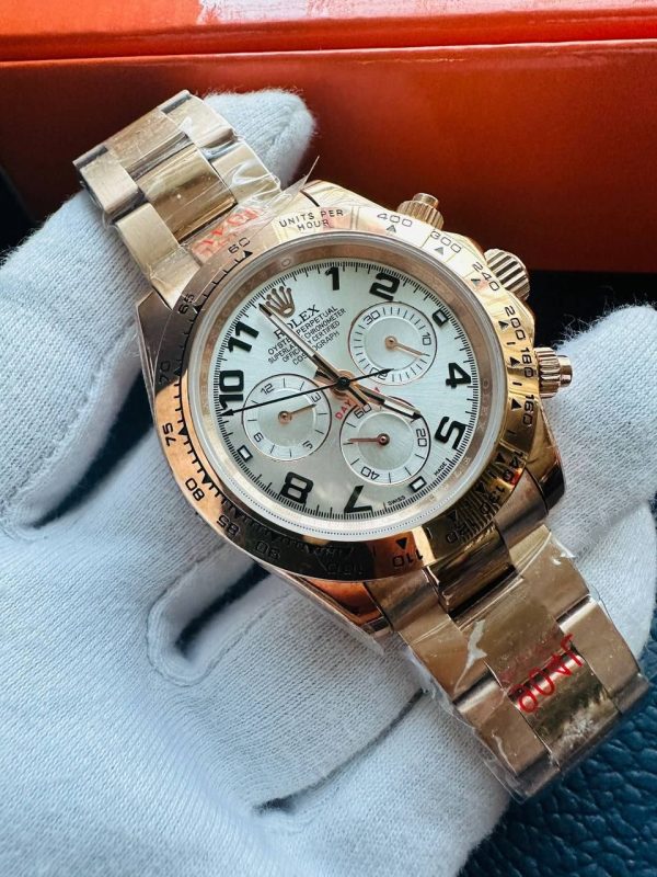 Rolex Oyster Perpetual Cosmograph Daytona Men's Watch White Dial & Golden Chain Strap