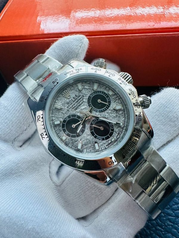 Rolex Cosmograph Daytona Oyster Perpetual White Gold Meteorite Dial Watch For Men's