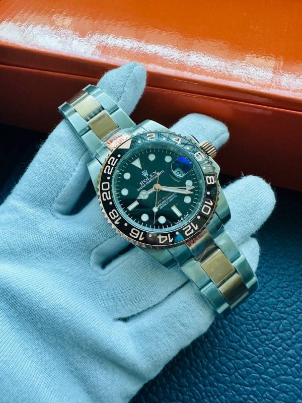 Rolex GMT Master II Watch Two Tone For Men's Black Dial