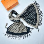 Louis Vuitton Women LV Monogram Denim Wool Scarf Rep Sale UK	Woman First Copy Cheap Price Replica Luxury Scarves Women's 1st Copies Fakes Reps 1:1 Winter Wooly Shawls Fake Casual Girls Wear 1 to 1 Brand Logo AAA Duplicate Black