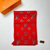 Louis Vuitton Women's Logomania Wool Scarfs Fake AAA Sale UK	Woman First Copy Fakes Replica Cheap Price Rep Designer Scarves Women Reps Shawls 1st Copies Fashion Casual Wear Scarf 1:1 Girls 1 to 1 Luxury LV Brand Logo Duplicate Red
