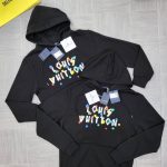 Louis Vuitton Men's Women's Fade Logo Hoodie Reps AAA Sale UK	Man Woman First Copy Fakes Pullover Hoodies Men Women Cheap Price Replica Knitwear 1st Copies Sweatshirt 1:1 Fake Rep Designer LV Brand 1 to 1 Sweatshirts Duplicate Black