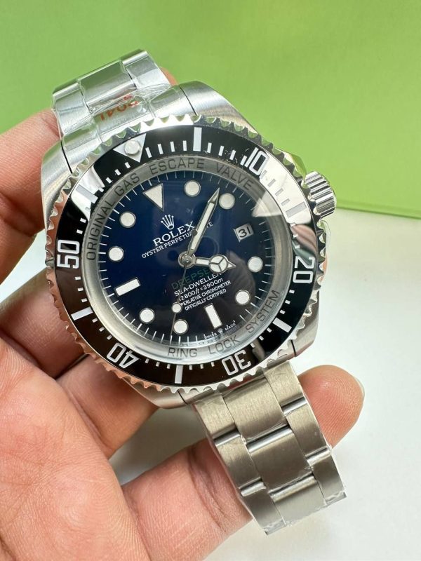 Rolex Deepsea Sea-Dweller Oyster Perpetual Men's Watch with Silver Chain Strap in Different Dials