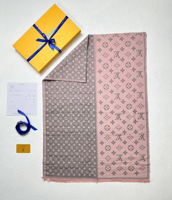 Louis Vuitton LV Monogram Women's Two Tone Logo Cashmere Scarf