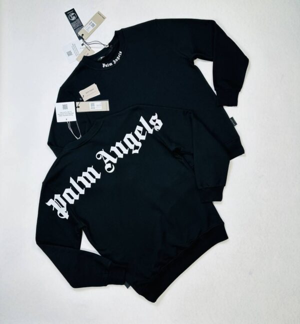 Palm Angels Logo Printed Jumpers For Men's in Black Color