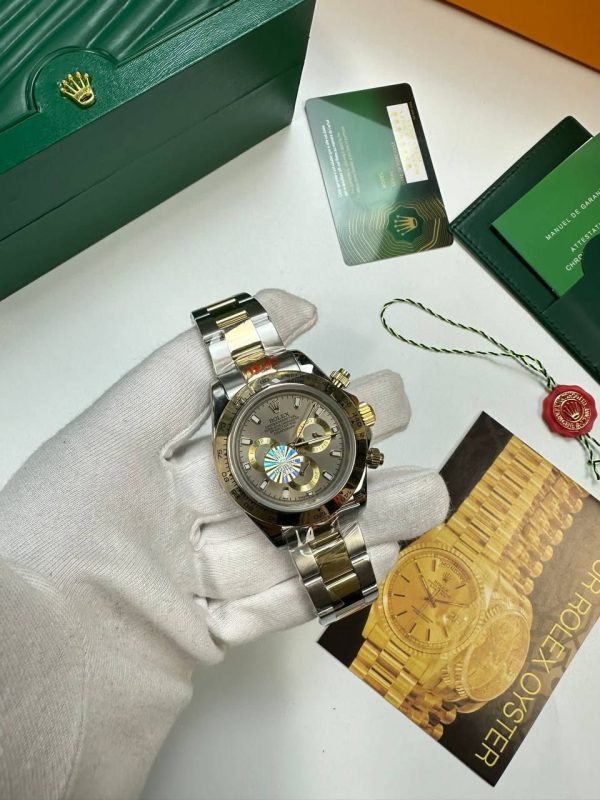 Rolex Cosmograph Daytona Gold & Steel Tahitian Mother of Pearl Diamond Dial Men's Watch