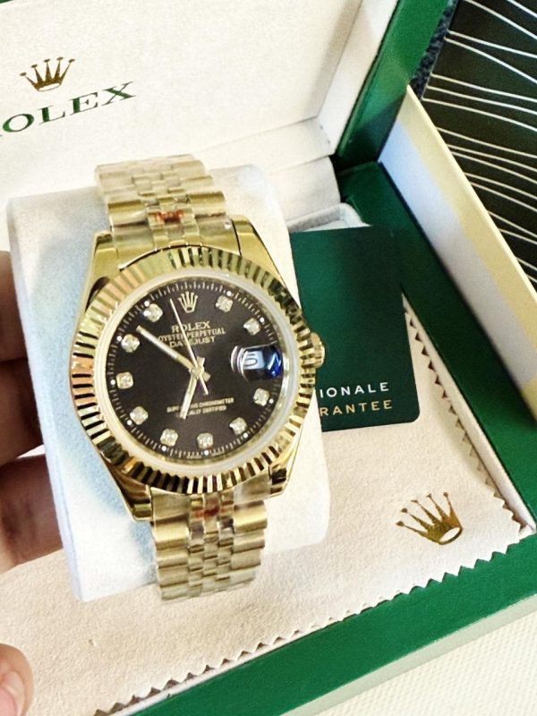 Rolex Datejust 41mm Golden with Black Dial AAA Quality Watch for Men's