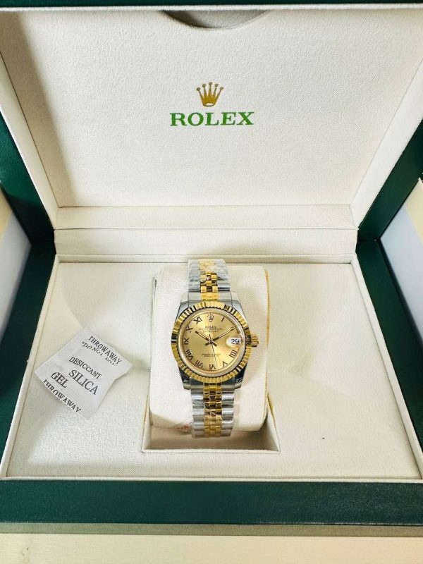 Rolex Datejust Two Tone Champagne Golden Dial Women's Watch