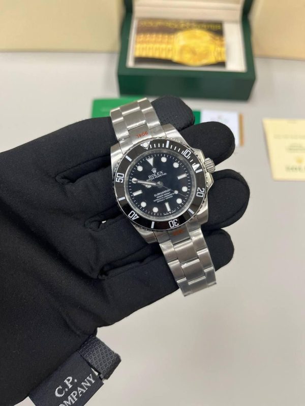 Rolex Submariner Without Date Stainless Steel Black Dial Men's Watch