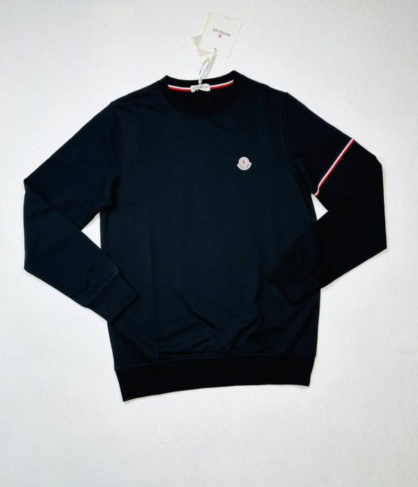 Moncler Logo Patch Black Jumper For Men's