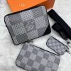 Louis Vuitton Men's Trio Messenger Bag Designer Reps Sale UK	Men First Copy Replica Cheap Price Fake Rep Triple Pouch Man Fakes Luxury 1st Copies LV Brand Logo Leather Crossbody Purse AAA 1:1 Duplicate Long Belt Wallet Original White Grey